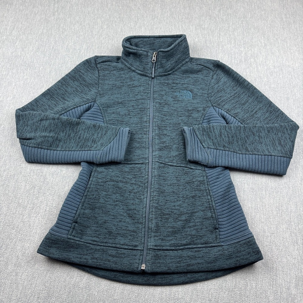 The North Face Jacket Womens XS Blue Indi Full Zip Fleece Outdoor Mock Neck Coat